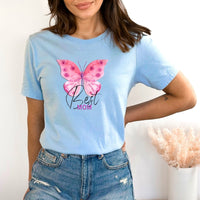 Best Mom (Butterfly) - Birthday Shirt - Bliss Birthday Shirts - Small - Baby Blue