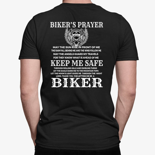 Biker's Prayers - Men's Birthday Shirt - Bliss Birthday Shirts - Small - Black