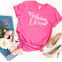 Birthday Diva Shirt - Custom Birthday T - Shirt - Bliss Birthday Shirts - S - Charity Pink