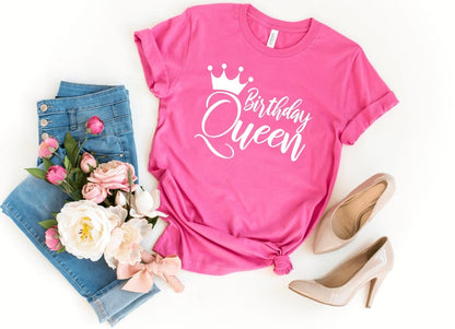 Birthday Queen Shirt - Custom Birthday T - Shirt - Bliss Birthday Shirts - S - Charity Pink