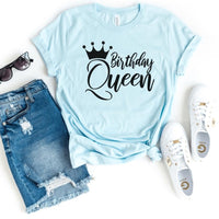 Birthday Queen Shirt - Custom Birthday T - Shirt - Bliss Birthday Shirts - S - Heather Ice Blue