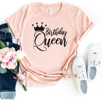 Birthday Queen Shirt - Custom Birthday T - Shirt - Bliss Birthday Shirts - S - Heather Peach