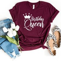 Birthday Queen Shirt - Custom Birthday T - Shirt - Bliss Birthday Shirts - S - Maroon