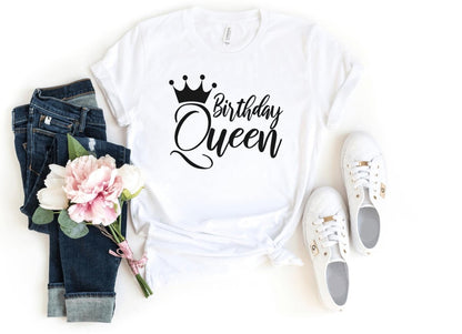 Birthday Queen Shirt - Custom Birthday T - Shirt - Bliss Birthday Shirts - S - White