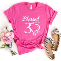 Blessed For 30 Years Birthday Shirt - Bliss Birthday Shirts - S - Charity Pink