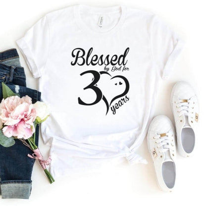 Blessed For 30 Years Birthday Shirt - Bliss Birthday Shirts - S - White