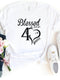 Blessed For 40 Years Birthday Shirt - Bliss Birthday Shirts - S - White