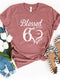 Blessed For 60 Years Birthday Shirt - Custom T - Shirt - Bliss Birthday Shirts - S - Heather Mauve