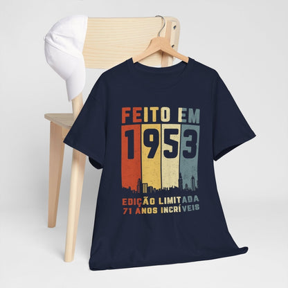 Camiseta Customizada 1953 - Design Único de Aniversário - Bliss Birthday Shirts - Navy - S