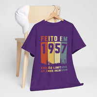 Camiseta Customizada 1957 - Exclusiva para Aniversário - Bliss Birthday Shirts - Purple - S