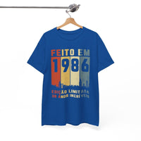 Camiseta Customizada 1986 - Design Exclusivo para Aniversário - Bliss Birthday Shirts - Royal - S