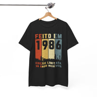 Camiseta Customizada 1986 - Design Exclusivo para Aniversário - Bliss Birthday Shirts - Royal - S