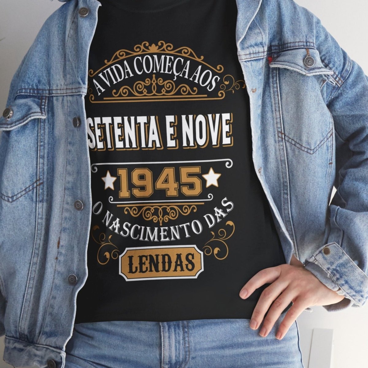 Camiseta de Aniversário 1945 - Camiseta Retro Personalizável - Bliss Birthday Shirts - Black - S