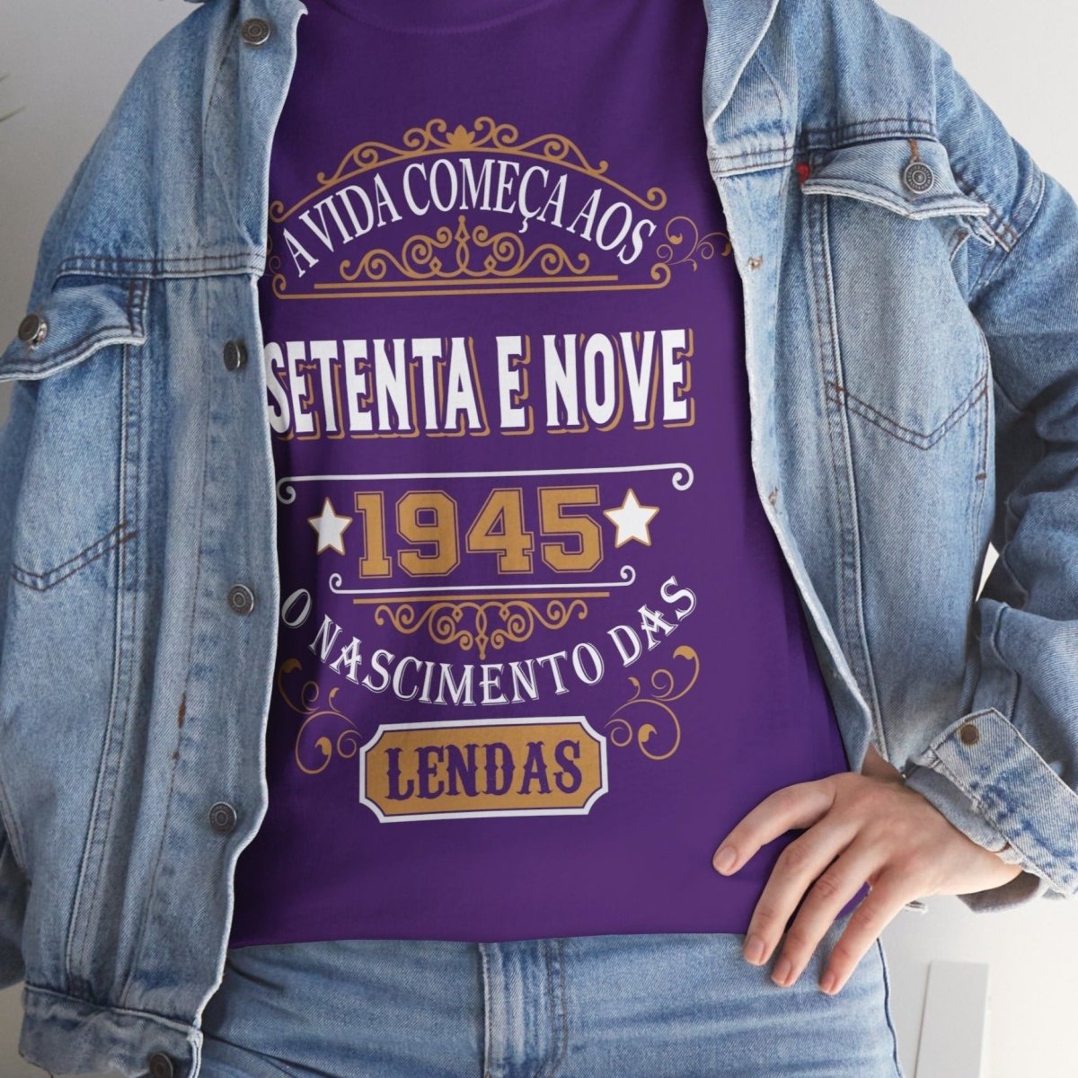 Camiseta de Aniversário 1945 - Camiseta Retro Personalizável - Bliss Birthday Shirts - Purple - S