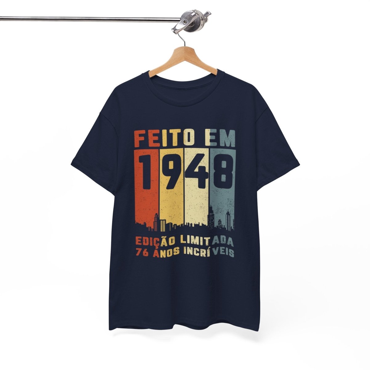 Camiseta de Aniversário 1948 - Personalização Retro Exclusiva - Bliss Birthday Shirts - Royal - S