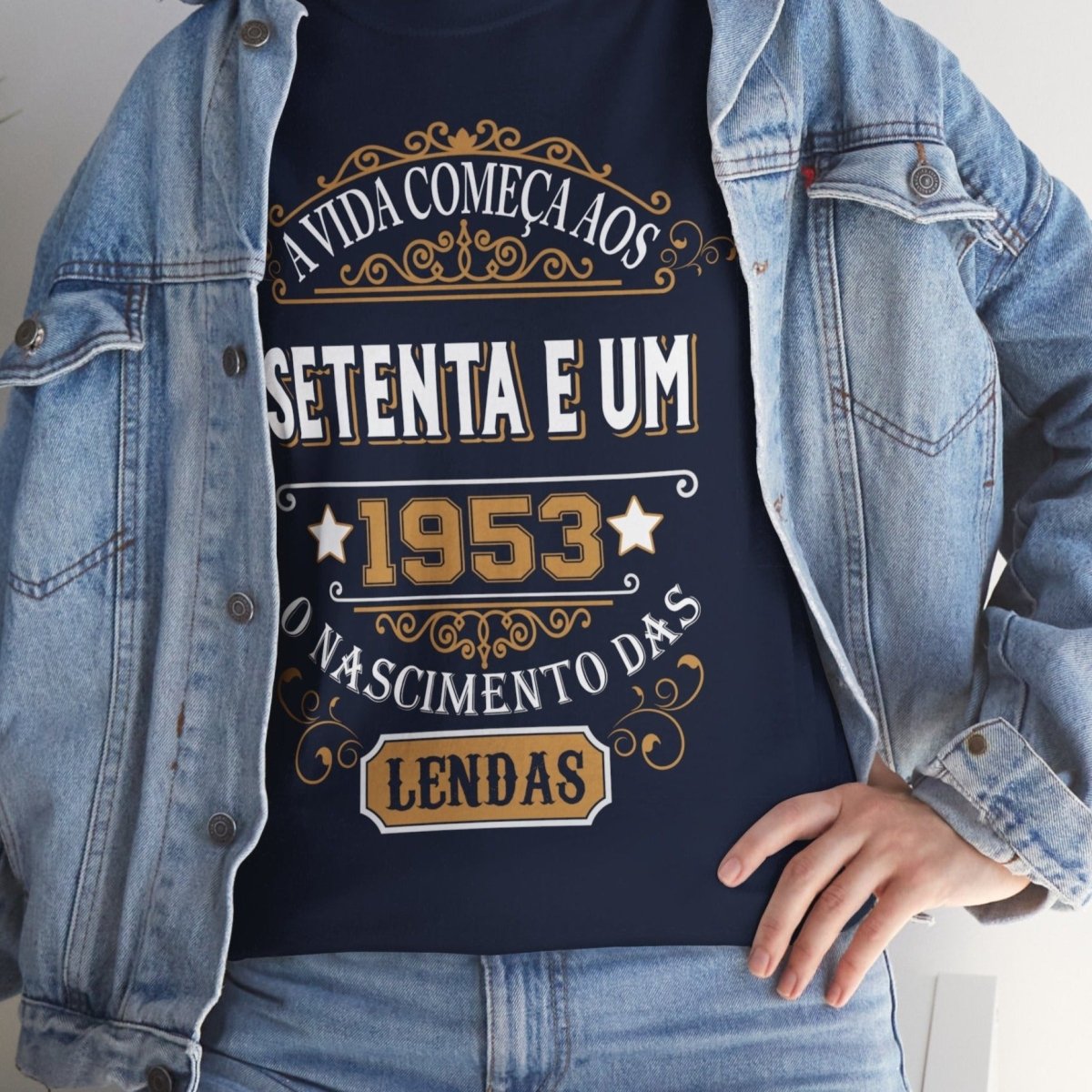 Camiseta de Aniversário 1953 - Camiseta Retro Personalizável - Bliss Birthday Shirts - Navy - S