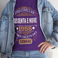 Camiseta de Aniversário 1955 - Camiseta Especial Personalizável - Bliss Birthday Shirts - Purple - S