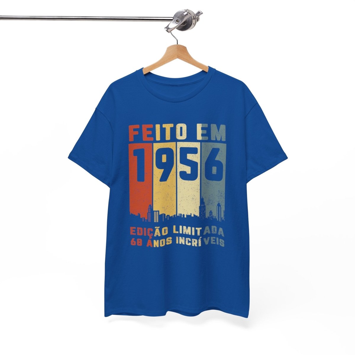 Camiseta de Aniversário 1956 - Edição Especial Personalizada - Bliss Birthday Shirts - Royal - S