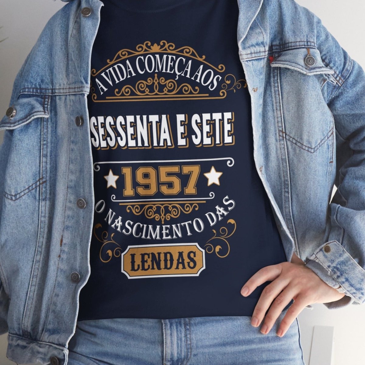 Camiseta de Aniversário 1957 - Camiseta Única Personalizável - Bliss Birthday Shirts - Navy - S