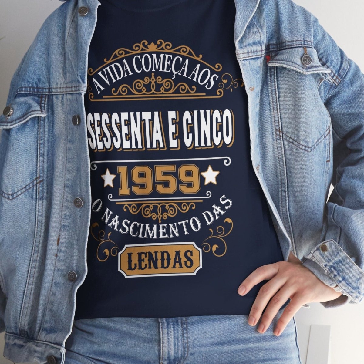 Camiseta de Aniversário 1959 - Camiseta Retro Personalizável - Bliss Birthday Shirts - Navy - S