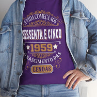 Camiseta de Aniversário 1959 - Camiseta Retro Personalizável - Bliss Birthday Shirts - Purple - S