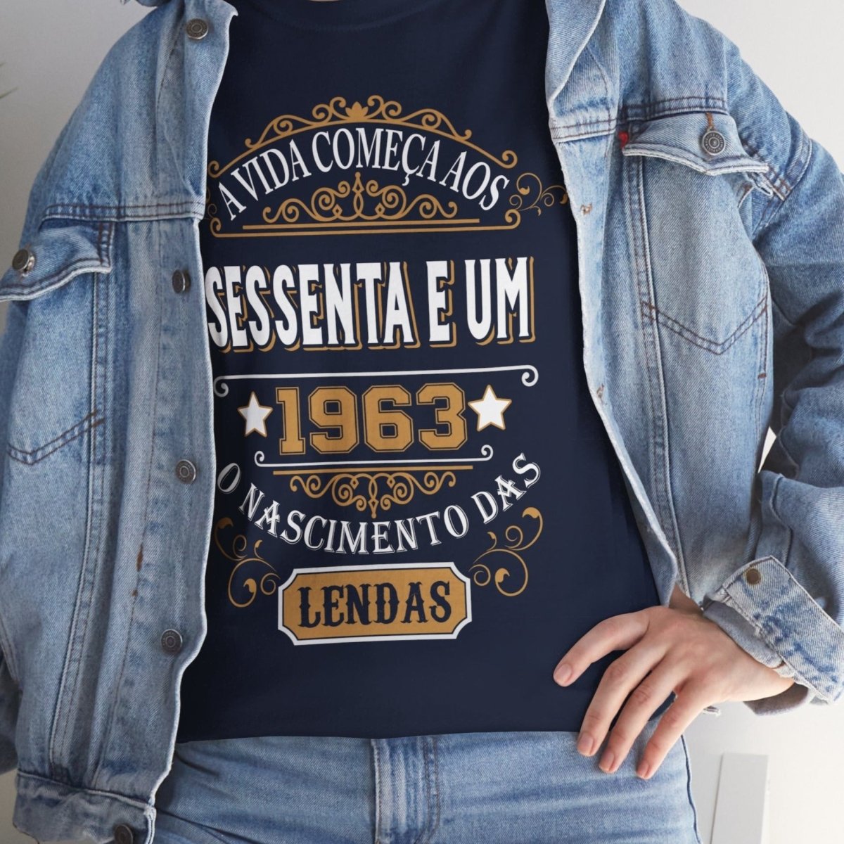 Camiseta de Aniversário 1963 - Camiseta Única Personalizável - Bliss Birthday Shirts - Navy - S