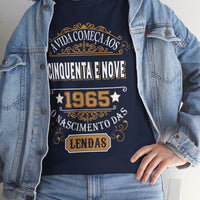 Camiseta de Aniversário 1965 - Camiseta Retro Personalizável - Bliss Birthday Shirts - Navy - S