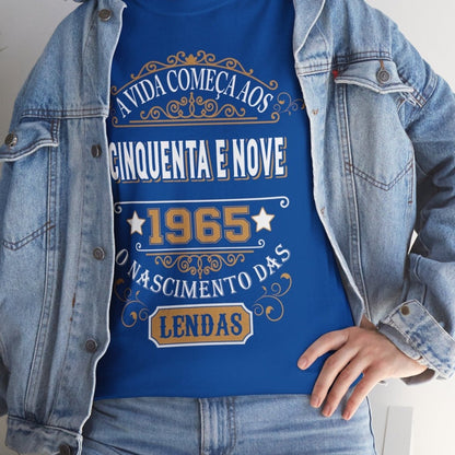 Camiseta de Aniversário 1965 - Camiseta Retro Personalizável - Bliss Birthday Shirts - Royal - S