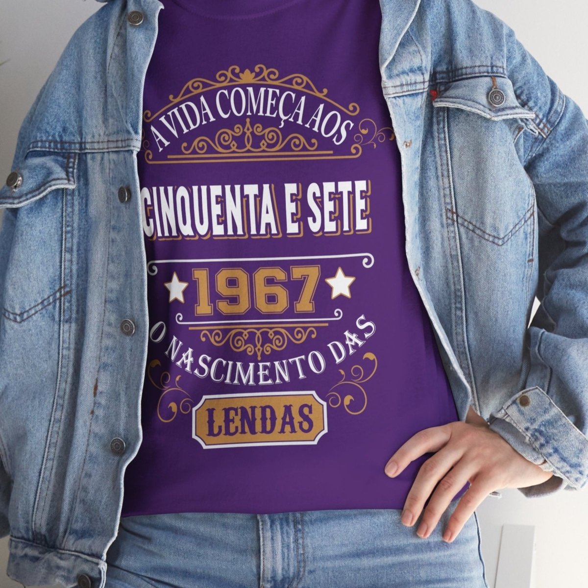 Camiseta de Aniversário 1967 - Camiseta Especial Personalizável - Bliss Birthday Shirts - Purple - S