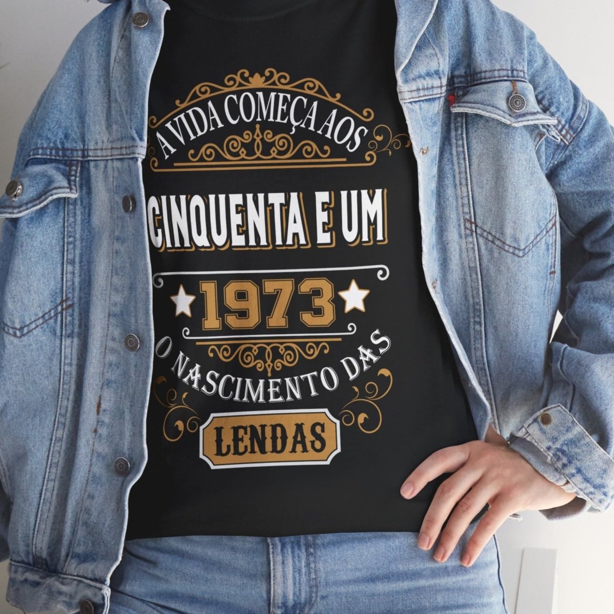 Camiseta de Aniversário 1973 - Camiseta Retro Personalizável - Bliss Birthday Shirts - Black - S