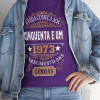 Camiseta de Aniversário 1973 - Camiseta Retro Personalizável - Bliss Birthday Shirts - Purple - S