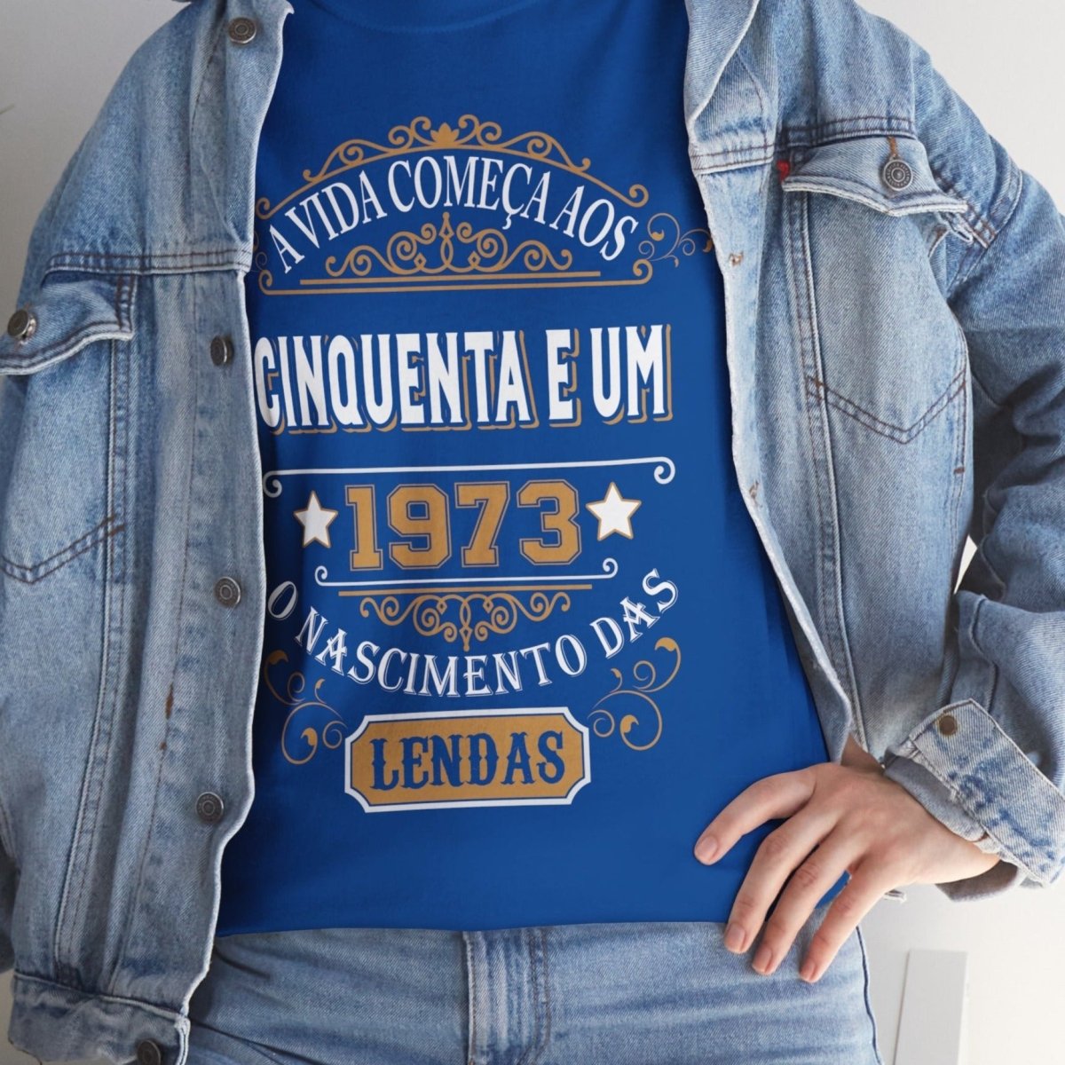 Camiseta de Aniversário 1973 - Camiseta Retro Personalizável - Bliss Birthday Shirts - Royal - S