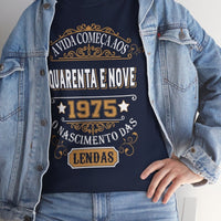 Camiseta de Aniversário 1975 - Camiseta Especial Personalizável - Bliss Birthday Shirts - Navy - S