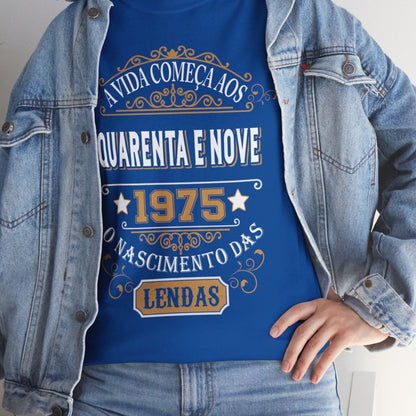 Camiseta de Aniversário 1975 - Camiseta Especial Personalizável - Bliss Birthday Shirts - Royal - S