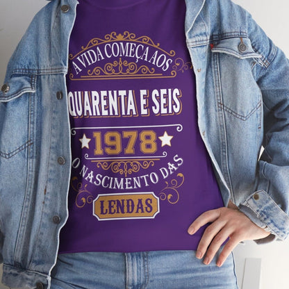 Camiseta de Aniversário 1978 - Design Exclusivo Personalizado - Bliss Birthday Shirts - Purple - S