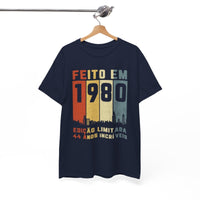 Camiseta de Aniversário 1980 - Design Único Personalizado - Bliss Birthday Shirts - Royal - S