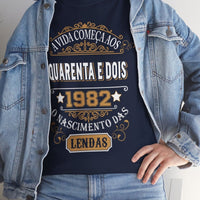 Camiseta de Aniversário 1982 - Design Exclusivo Personalizado - Bliss Birthday Shirts - Navy - S