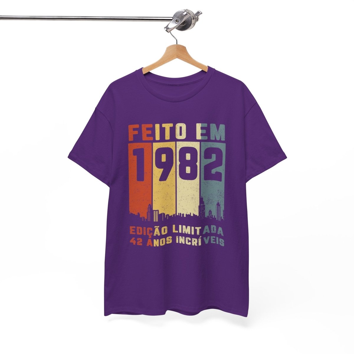 Camiseta de Aniversário 1982 - Personalização Retro Exclusiva - Bliss Birthday Shirts - Royal - S