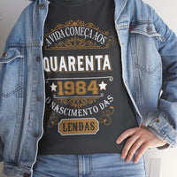 Camiseta de Aniversário 1984 - Camiseta Especial Personalizada - Bliss Birthday Shirts - Dark Heather - S