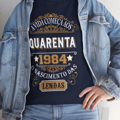 Camiseta de Aniversário 1984 - Camiseta Especial Personalizada - Bliss Birthday Shirts - Navy - S