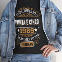 Camiseta de Aniversário 1989 - Design Único Personalizável - Bliss Birthday Shirts - Black - S