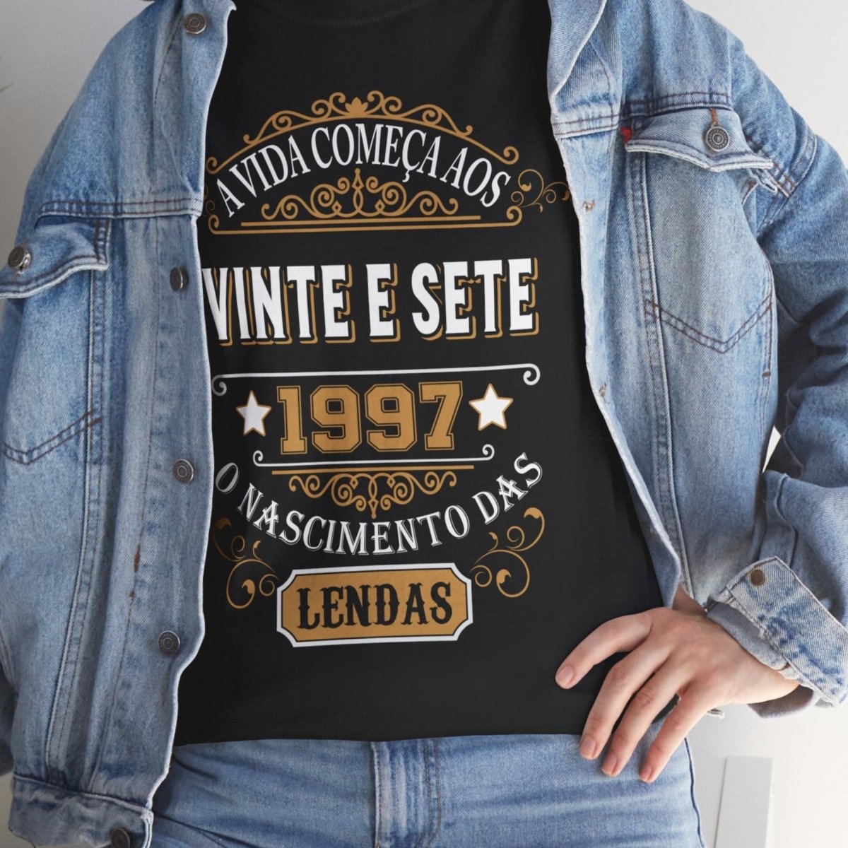 Camiseta de Aniversário 1997 - Design Único Personalizável - Bliss Birthday Shirts - Black - S