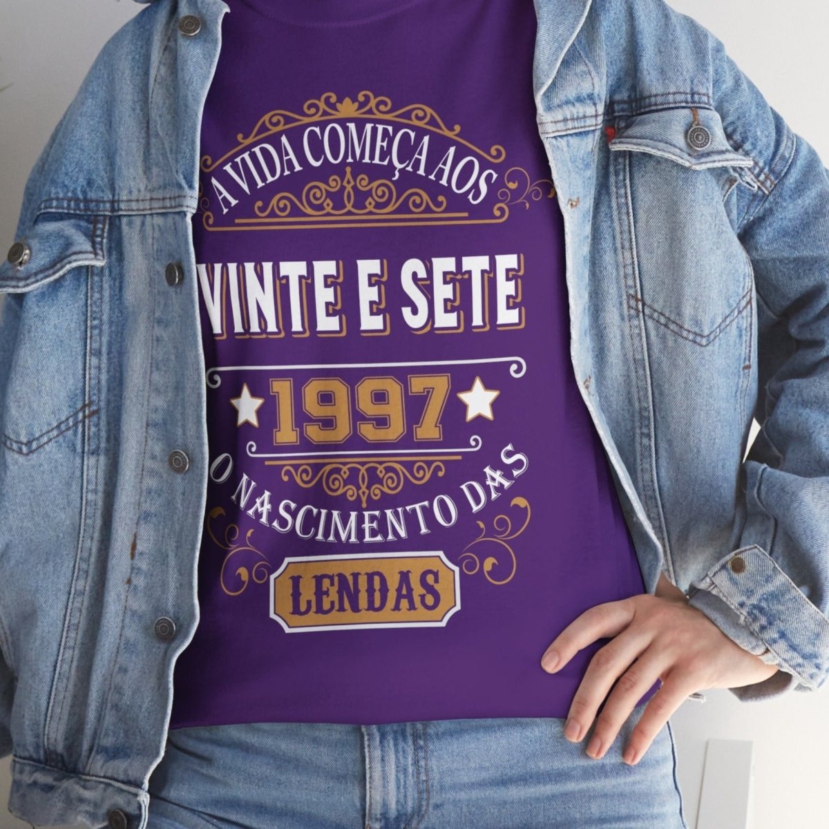 Camiseta de Aniversário 1997 - Design Único Personalizável - Bliss Birthday Shirts - Purple - S