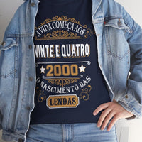 Camiseta de Aniversário 2000 - Camiseta Especial Personalizada - Bliss Birthday Shirts - Navy - S