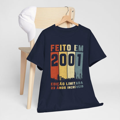 Camiseta de Aniversário 2001 - Edição Especial Personalizada - Bliss Birthday Shirts - Navy - S