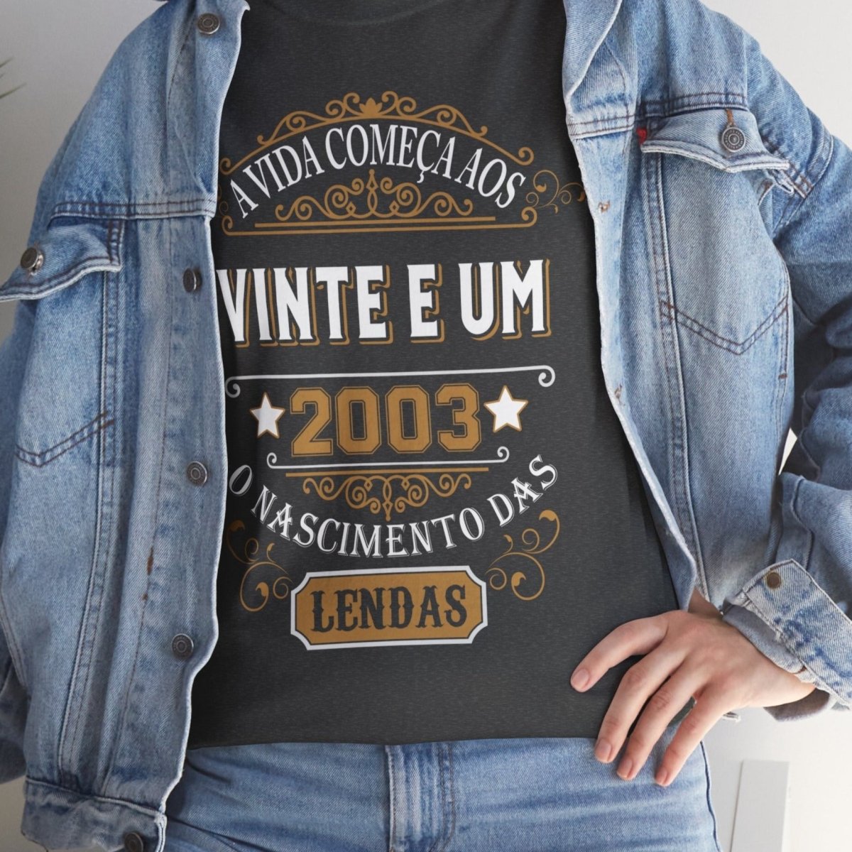 Camiseta de Aniversário 2003 - Camiseta Única Personalizável - Bliss Birthday Shirts - Dark Heather - S