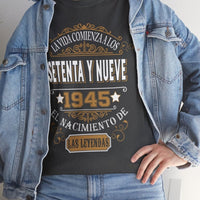 Camiseta de Cumpleaños 1945 - Camiseta Personalizable Retro - Bliss Birthday Shirts - Dark Heather - S