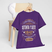 Camiseta de Cumpleaños 1947 - Camiseta Personalizable Especial - Bliss Birthday Shirts - Royal - S