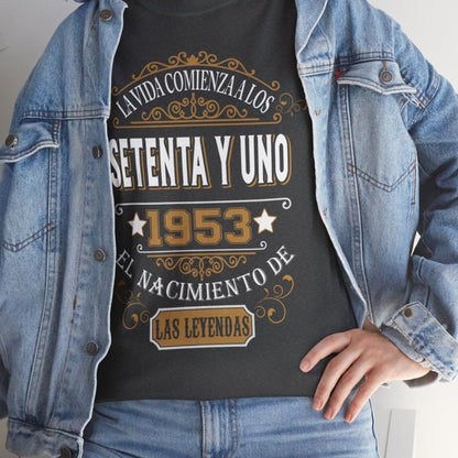 Camiseta de Cumpleaños 1953 - Camiseta Personalizable Retro - Bliss Birthday Shirts - Dark Heather - S