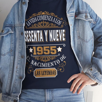 Camiseta de Cumpleaños 1955 - Camiseta Especial Personalizable - Bliss Birthday Shirts - Navy - S